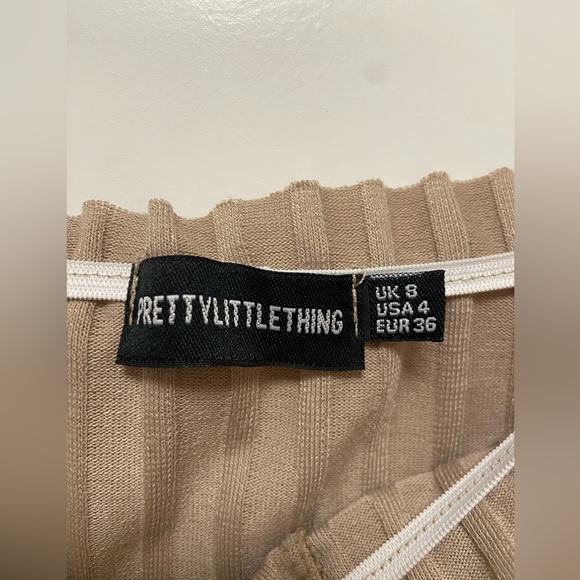 Stone Ribbed Button Mini Dress  - Size 2 - Picture 4 of 4